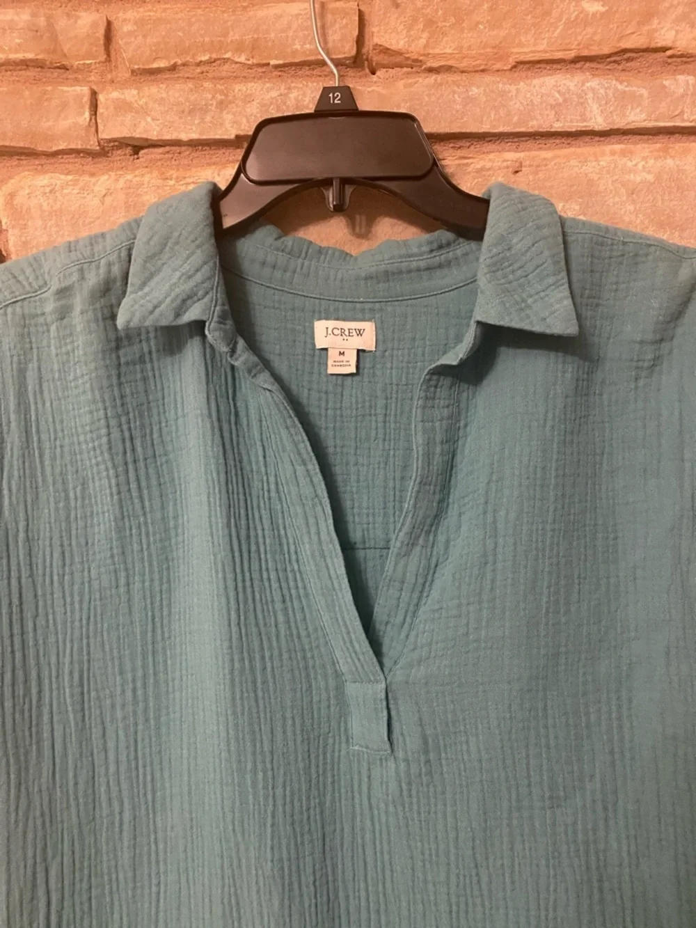 J. Crew Short-sleeve gauze popover dress Size M